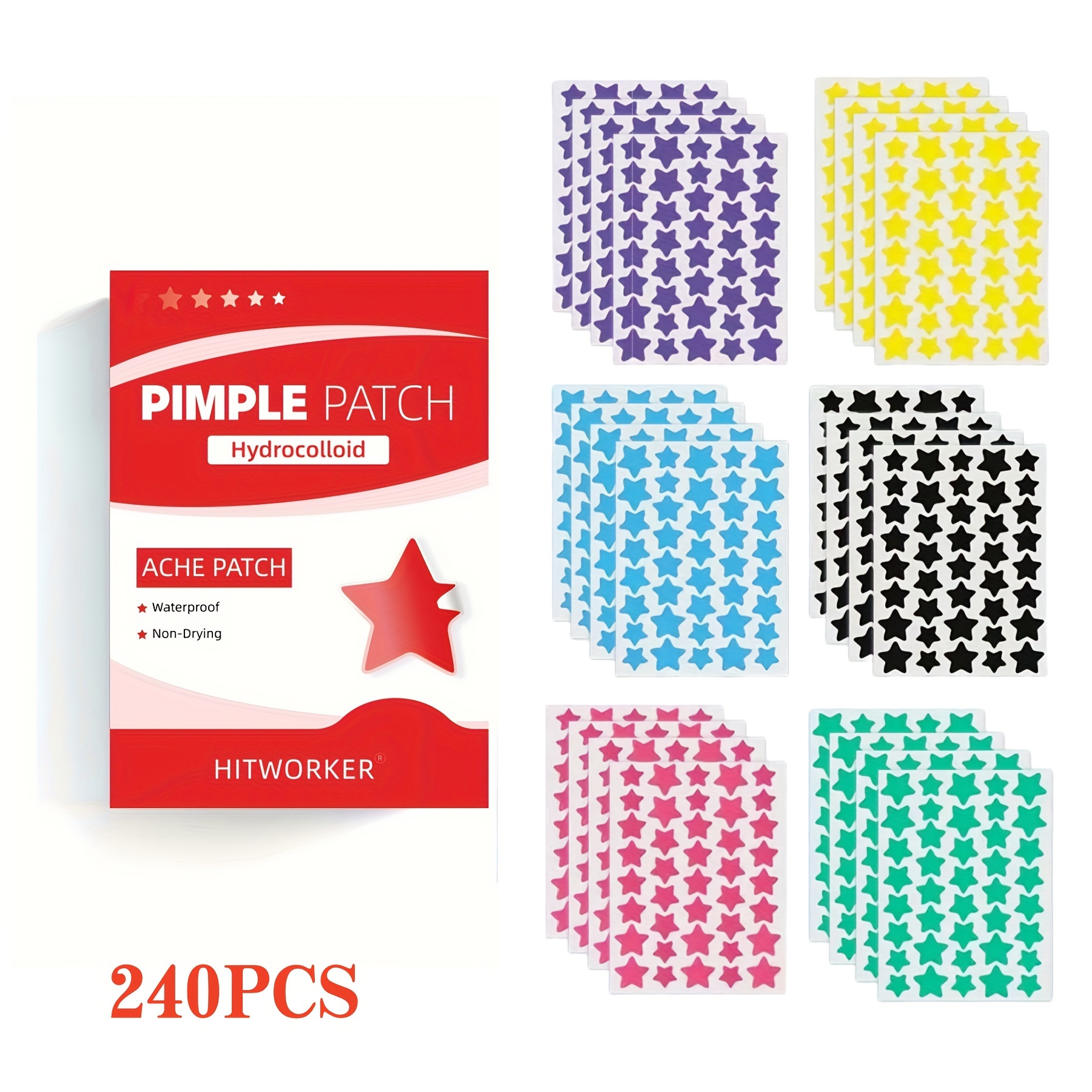 Skincare You - 240/720/960 pcs 6-Color Star Pimple Patches-