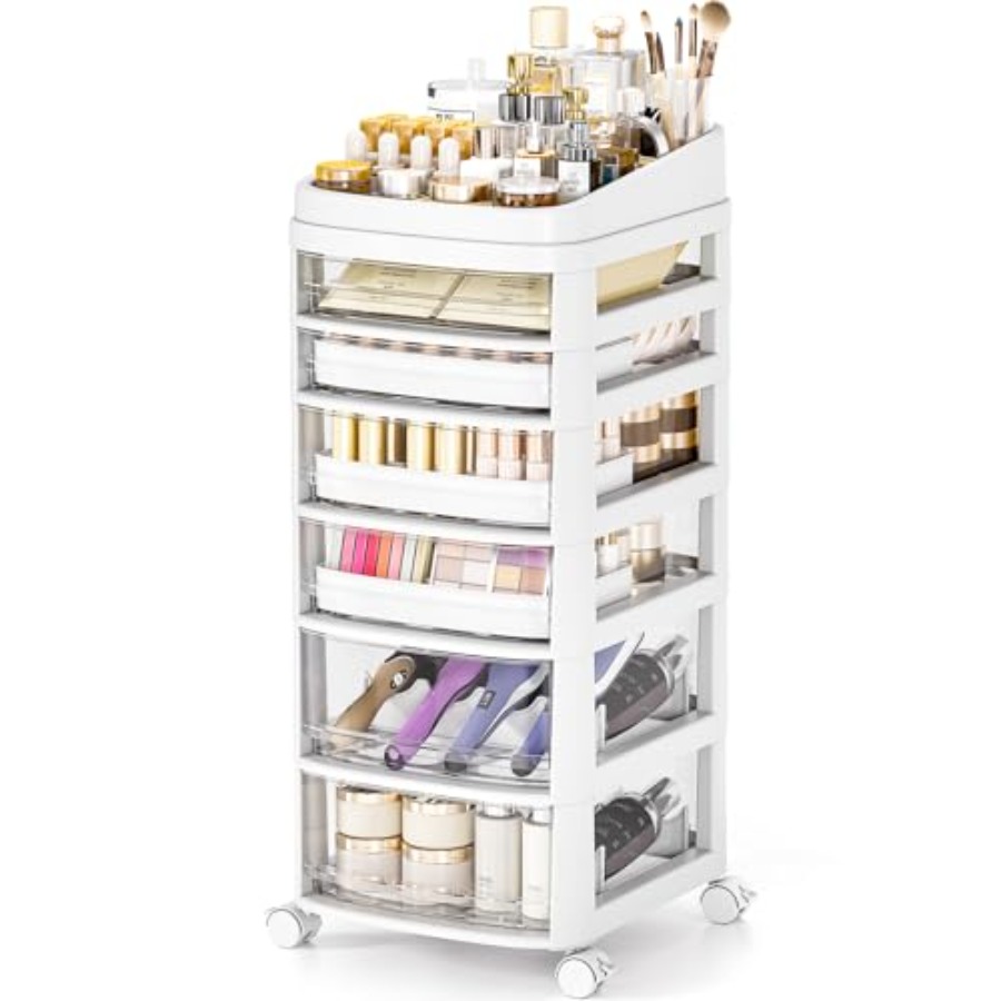Skincare You - Rolling Cart with 6 Drawers Clear