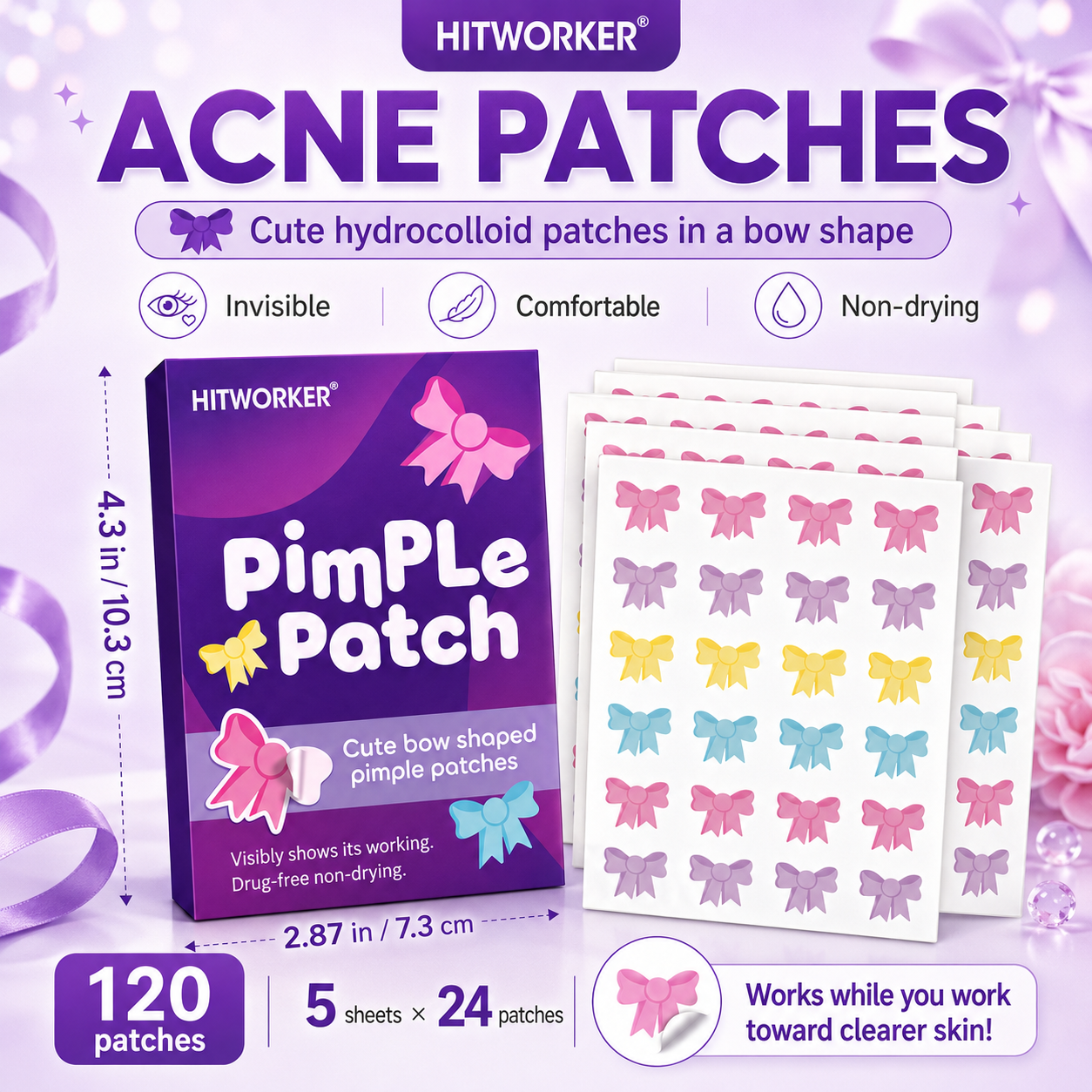 120Pcs Bow Shaped Acne Pimple  - Skincare You reseña y precio