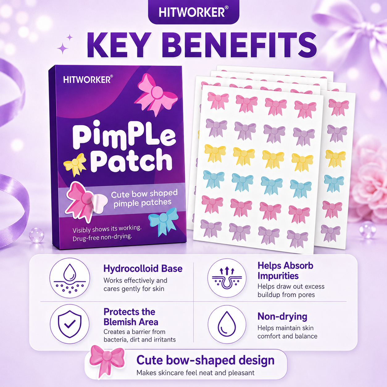 120Pcs Bow Shaped Acne Pimple  - Skincare You reseña y precio