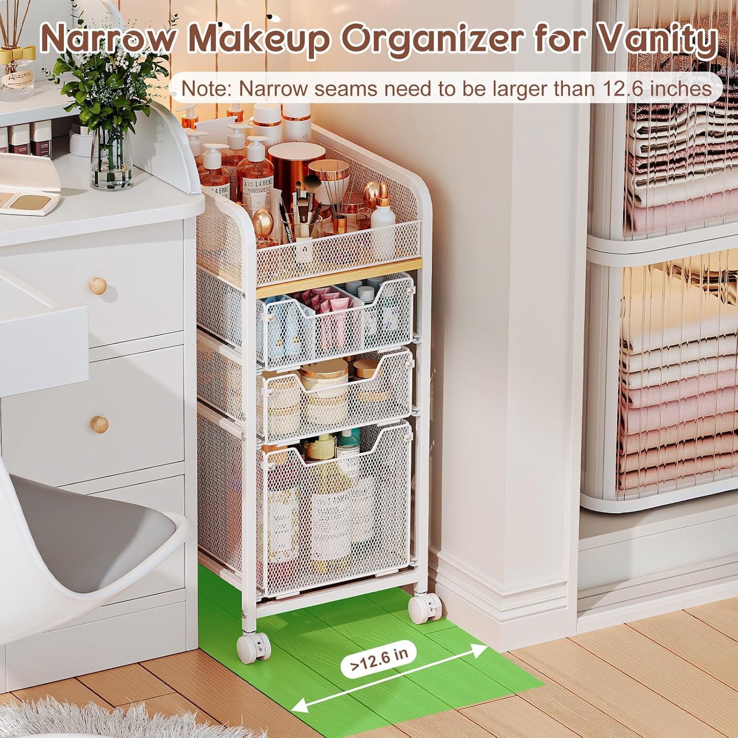 Rolling Makeup Cart Organizer  - Skincare You reseña y precio