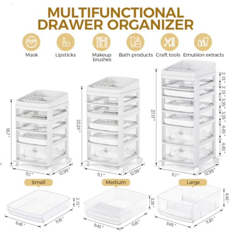 Rolling Cart with 6 Drawers Cl - Skincare You reseña y precio