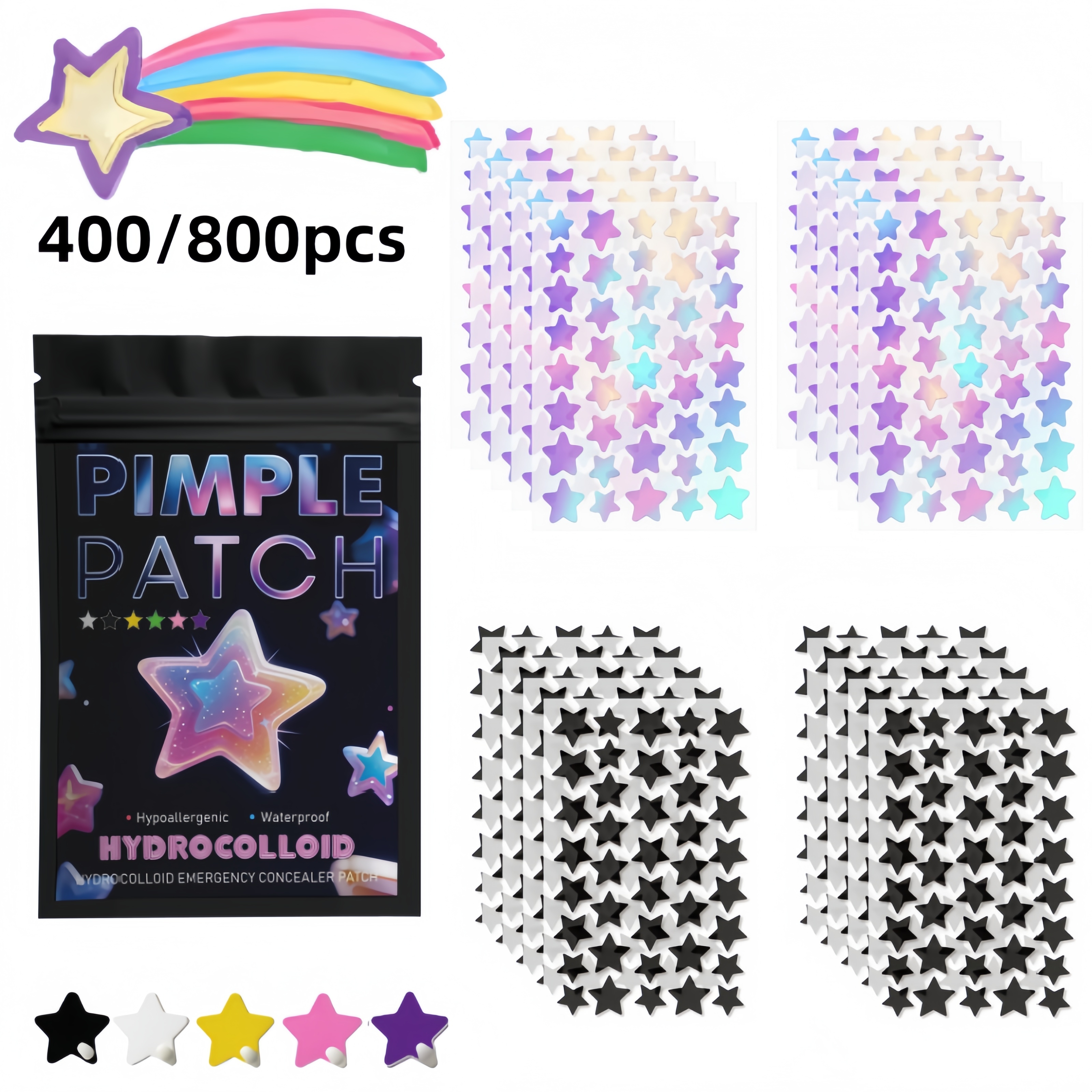 400/800pcs Iridescent & Black  - Skincare You reseña y precio