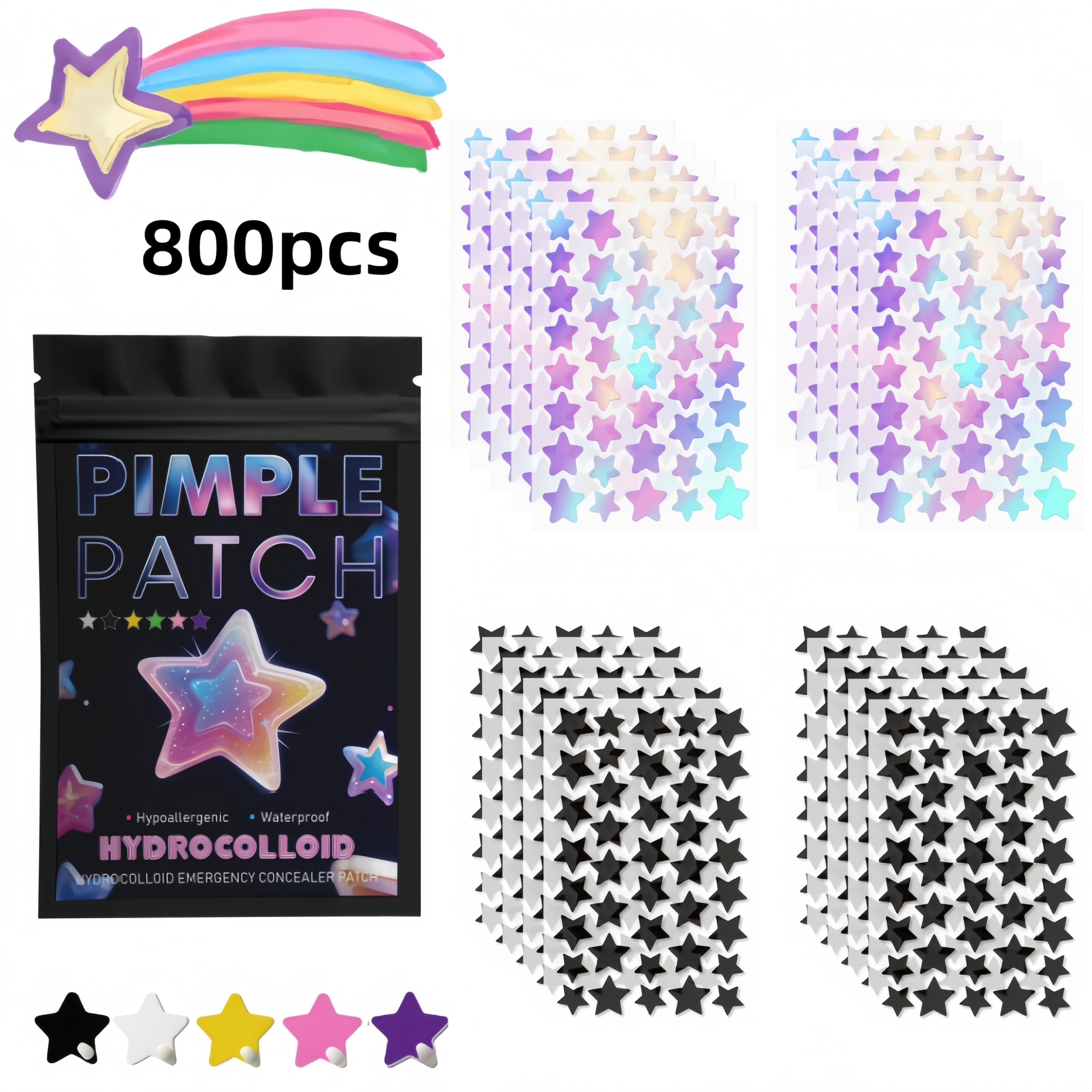400/800pcs Iridescent & Black  - Skincare You reseña y precio