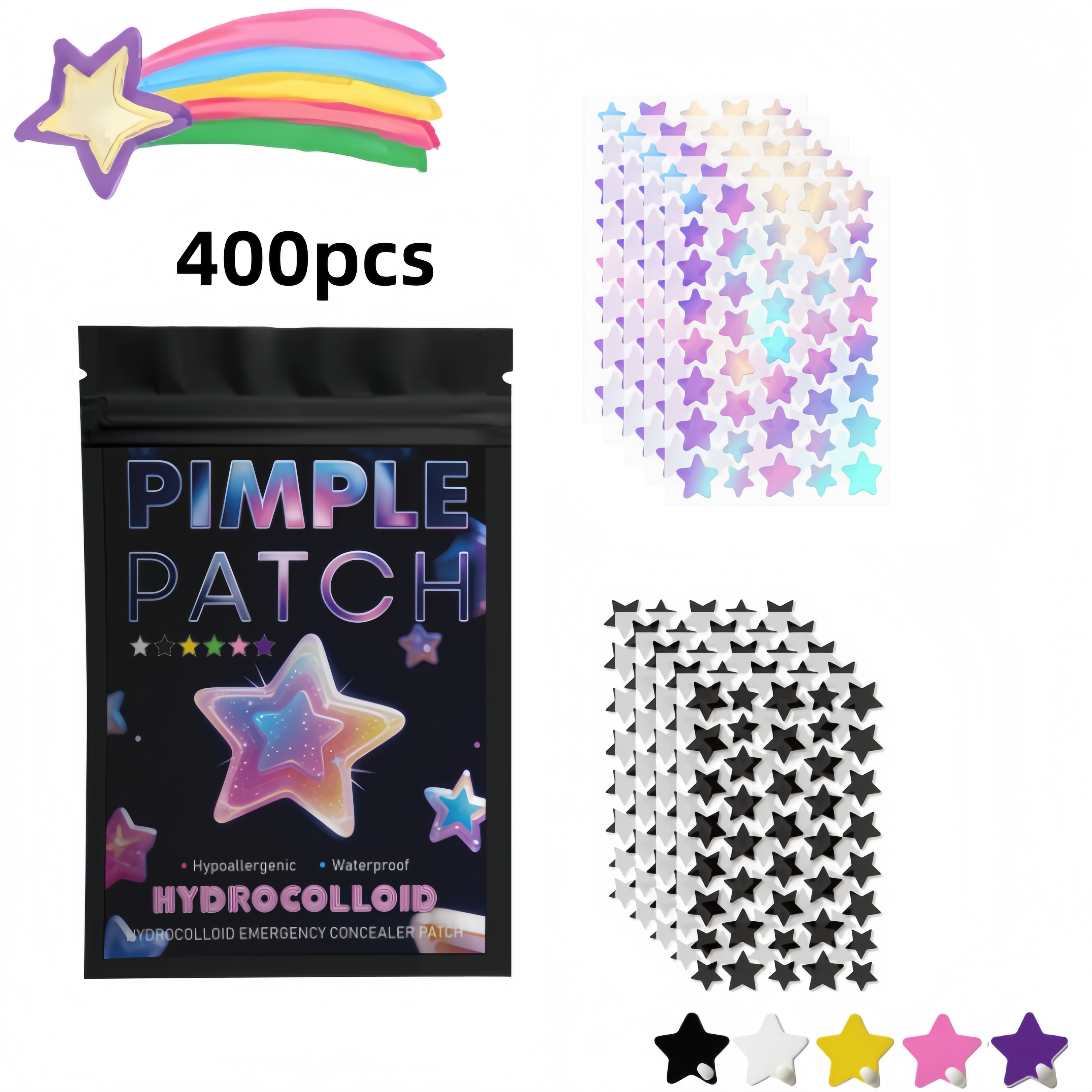 400/800pcs Iridescent & Black  - Skincare You reseña y precio