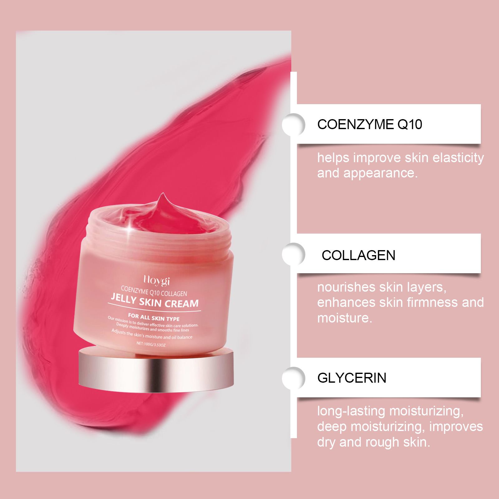 HOYGI Collagen Jelly Face Crea - Coenzyme Q10 Cream reseña y precio