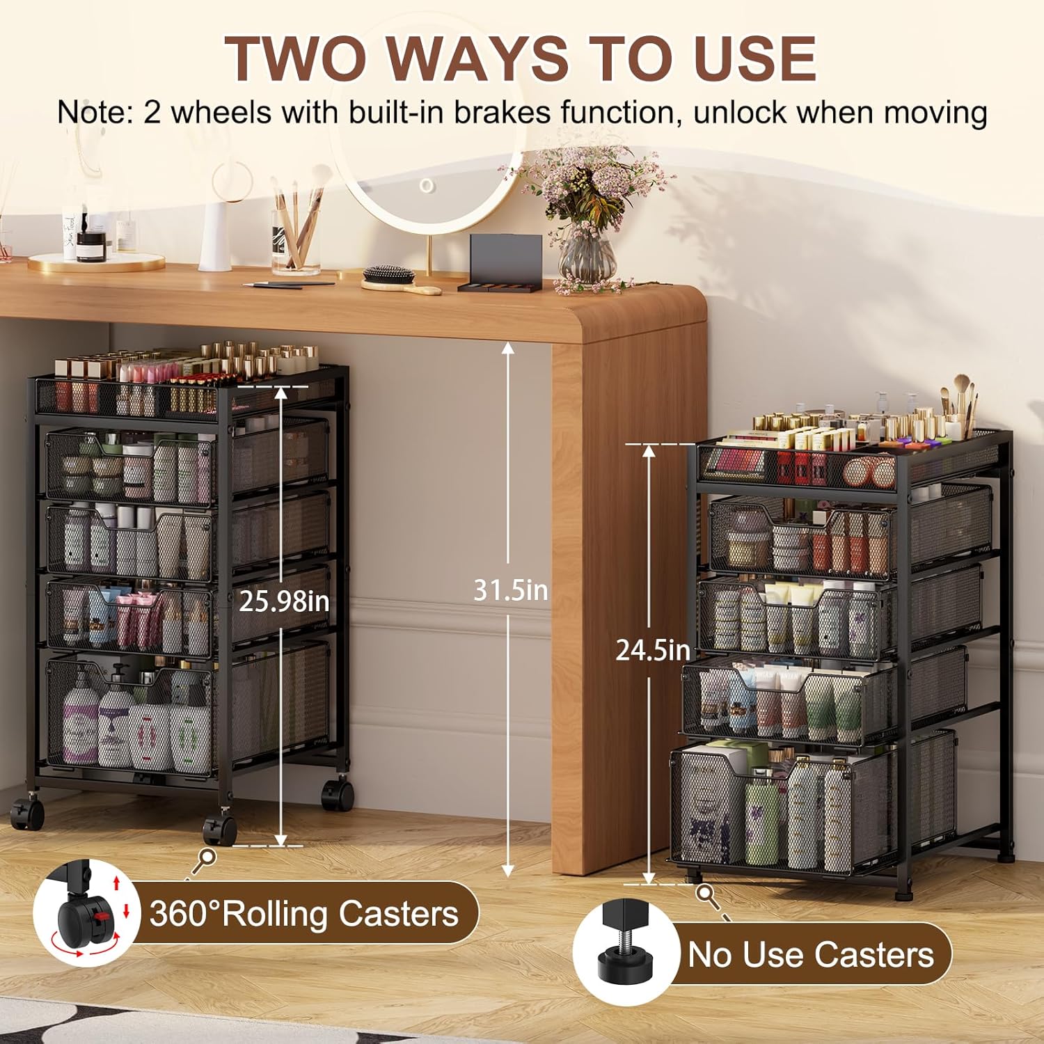 5-Tier Rolling Makeup Cart Org - Skincare You reseña y precio