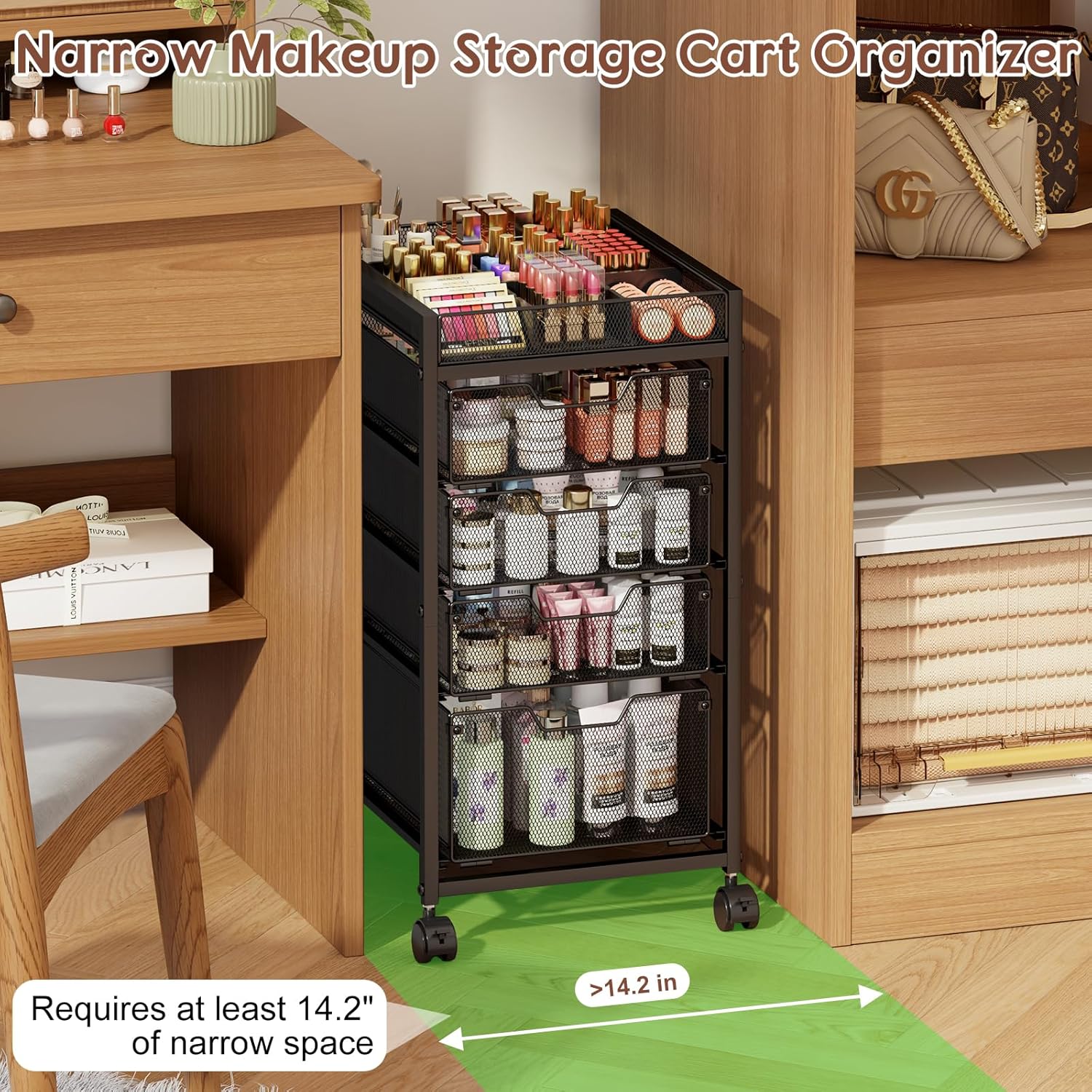 5-Tier Rolling Makeup Cart Org - Skincare You reseña y precio