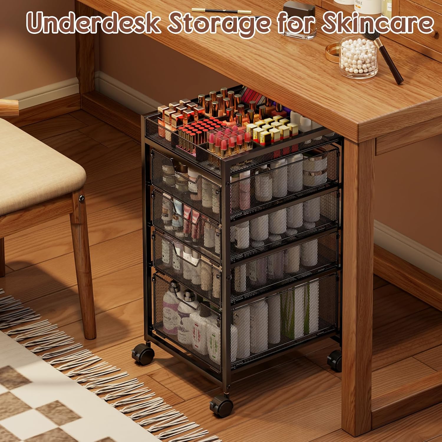 5-Tier Rolling Makeup Cart Org - Skincare You reseña y precio
