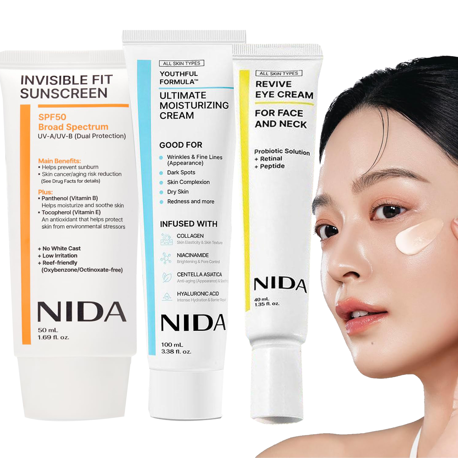 NIDA Moisturizing Cream+Sunscr - Skincare Centella reseña y precio