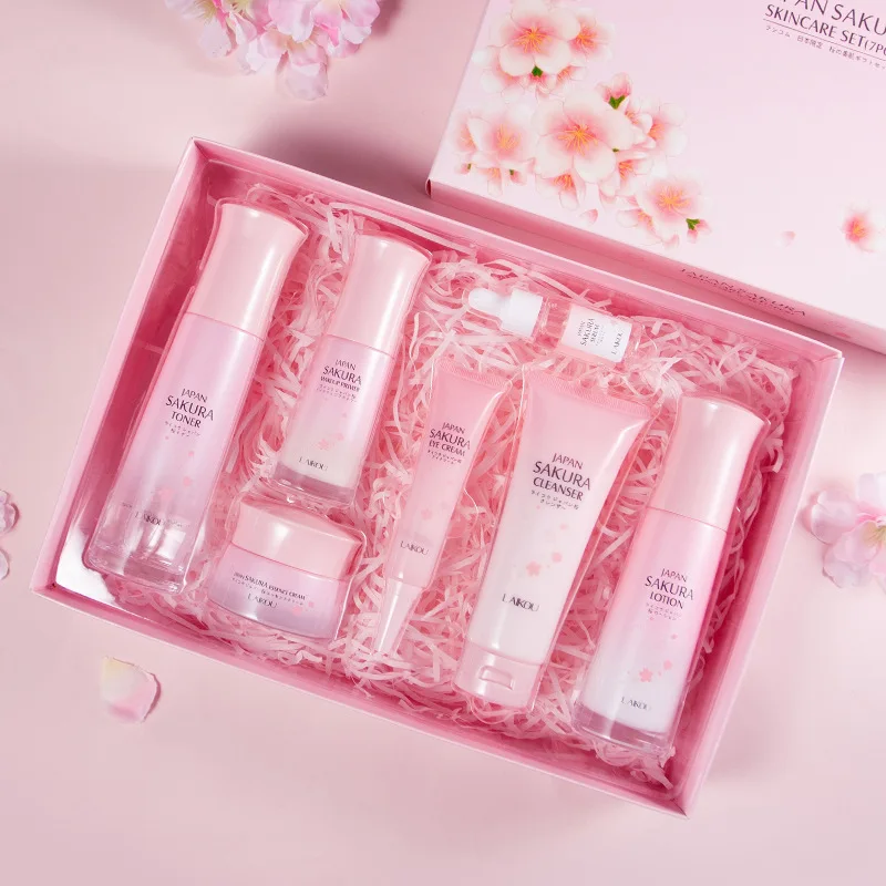 7pcs/Set LAIKOU Sakura Facial  - Skincare Niacinamide reseña y precio