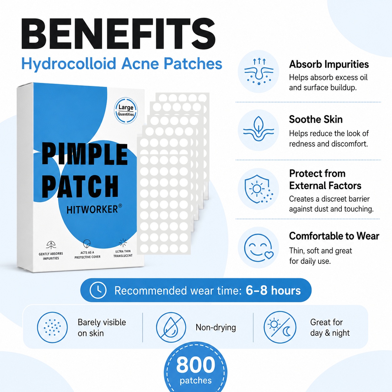 800Pcs Hydrocolloid Acne Pimpl - Skincare You reseña y precio