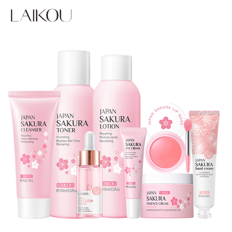 LAIKOU 8Pcs Sakura Facial Skin - Skincare Niacinamide reseña y precio
